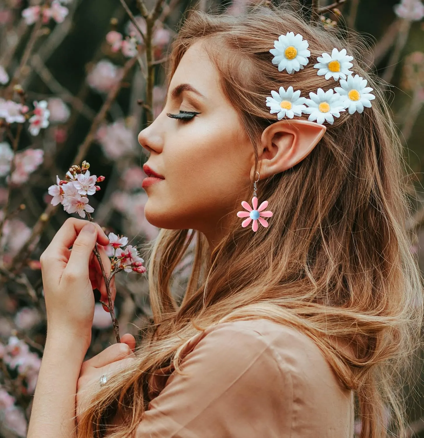Acrylic Yellow Flower Daisy Dangle Earrings - Wild Lily Petals Hawaii Plant Earrings