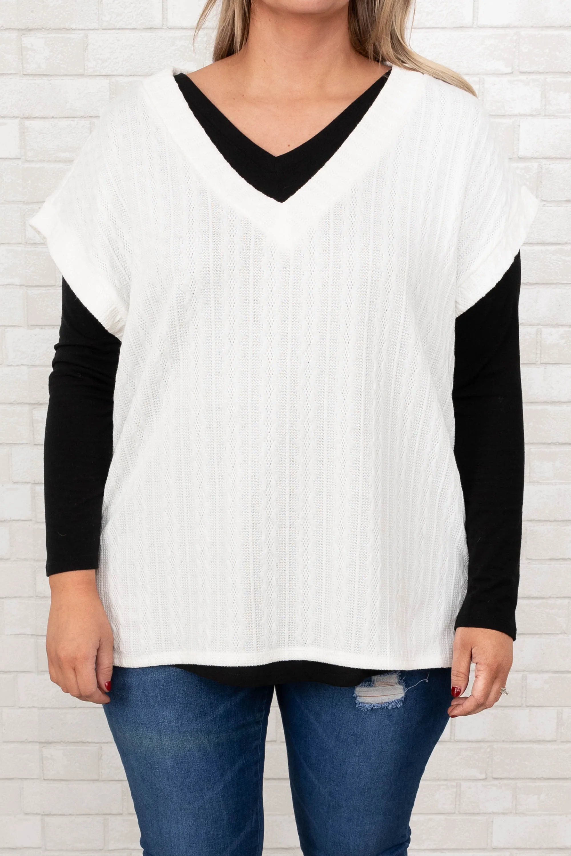 Anticipating This Moment Sweater Vest, Ivory
