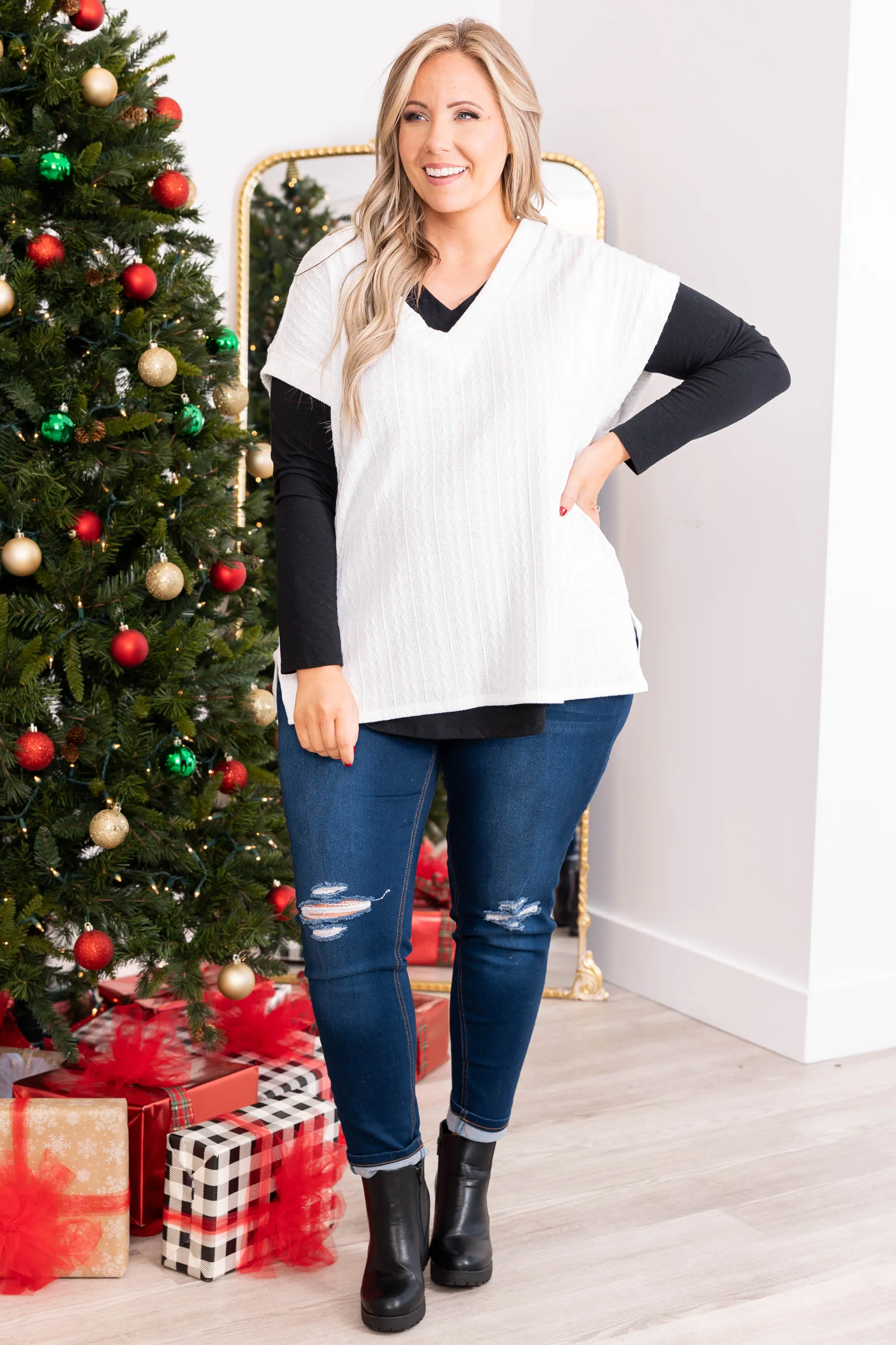 Anticipating This Moment Sweater Vest, Ivory