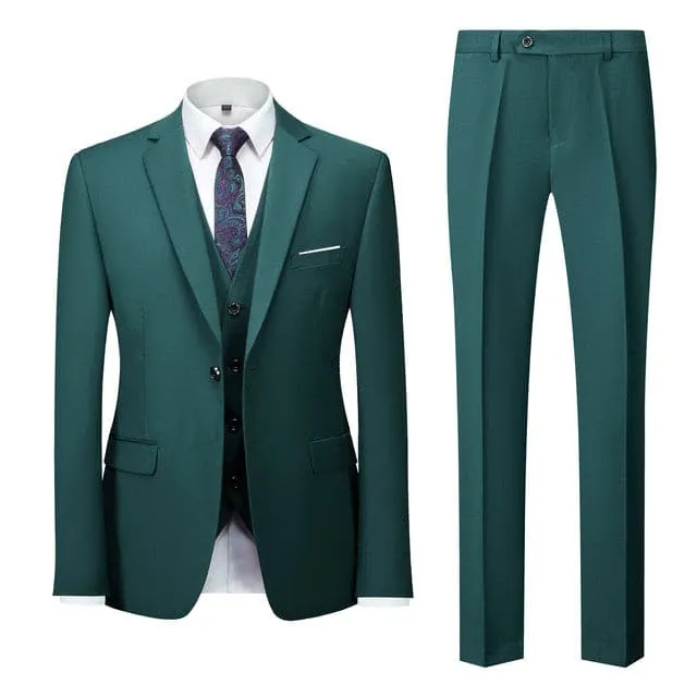 BRADLEY VIP SUITS Men's Fashion Formal Business & Special Events Wear 3 Piece (Jacket   Pants   Vest) Burgundy Red Suit Set