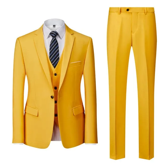BRADLEY VIP SUITS Men's Fashion Formal Business & Special Events Wear 3 Piece (Jacket   Pants   Vest) Burgundy Red Suit Set