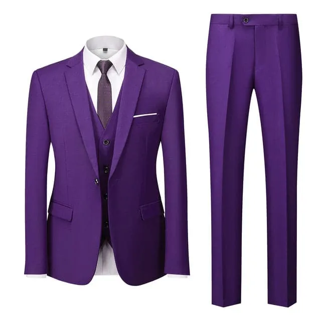 BRADLEY VIP SUITS Men's Fashion Formal Business & Special Events Wear 3 Piece (Jacket   Pants   Vest) Dark Gray Suit Set