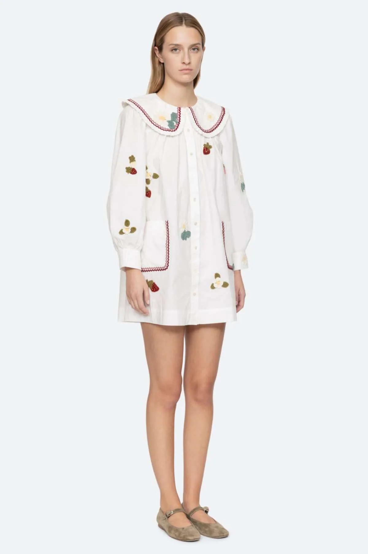 Callie LS Dress w/Crochet Cream
