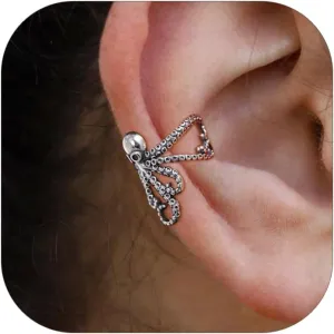 ChicSilver 925 Sterling Silver Ear Cuffs Non-Piercing Cartilage Earrings: Various Styles, Conch Cuffs (with Gift Box)