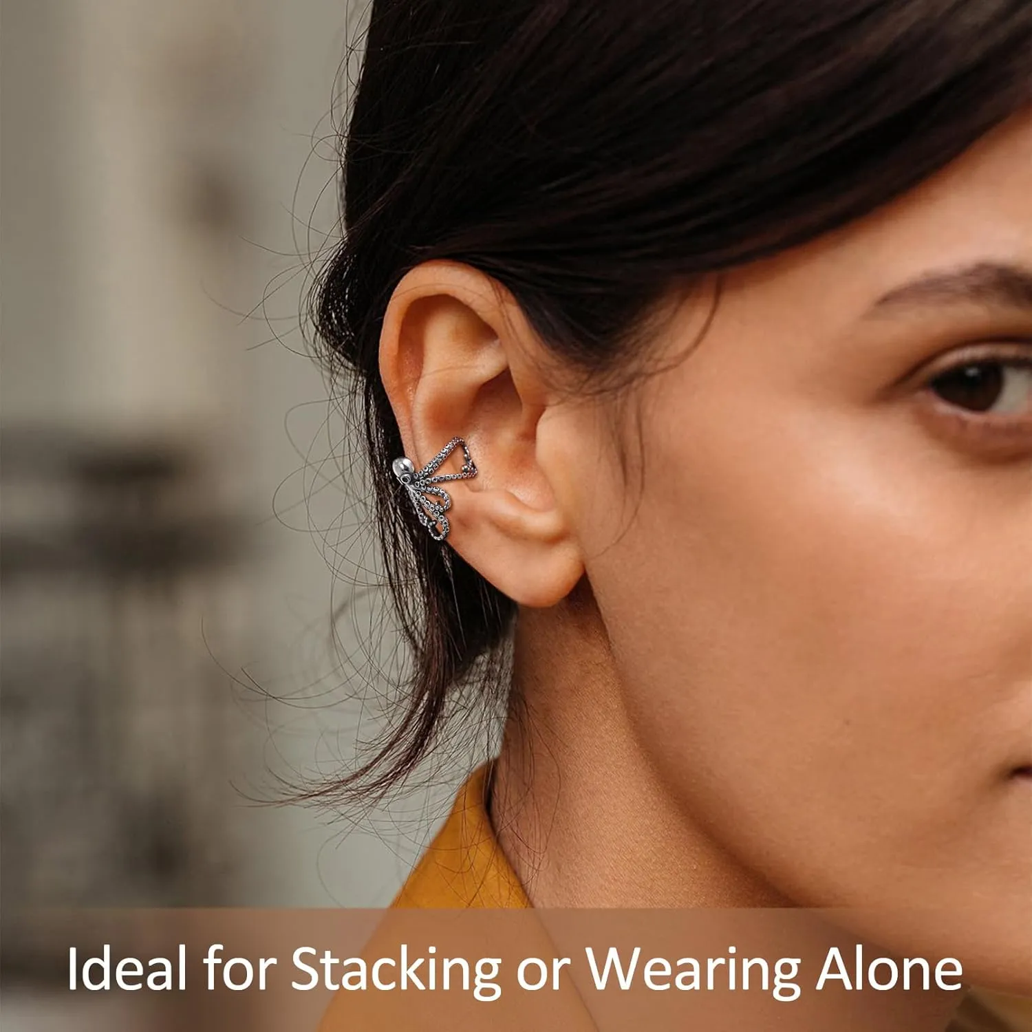 ChicSilver 925 Sterling Silver Ear Cuffs Non-Piercing Cartilage Earrings: Various Styles, Conch Cuffs (with Gift Box)