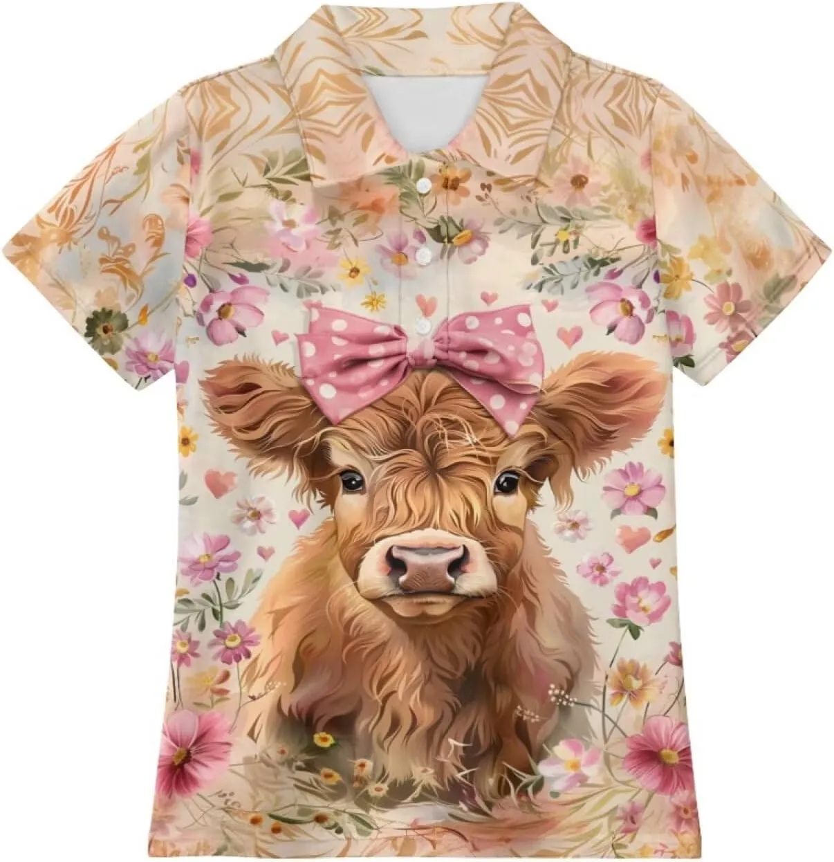 Children's Golf Polo Shirts for School Uniform Short-Sleeve Peter Pan Collar Shirts Daily Wear at Home