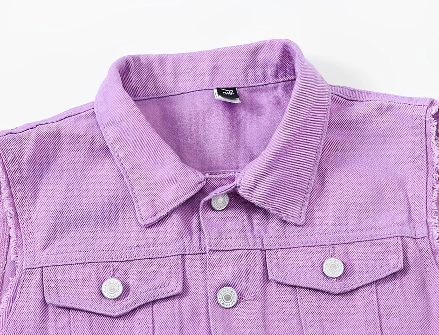 Denim Jacket for Women Casual Lapel Collar Sleeveless Denim Blazer Plus Size Cute Frayed Cropped Vest Top