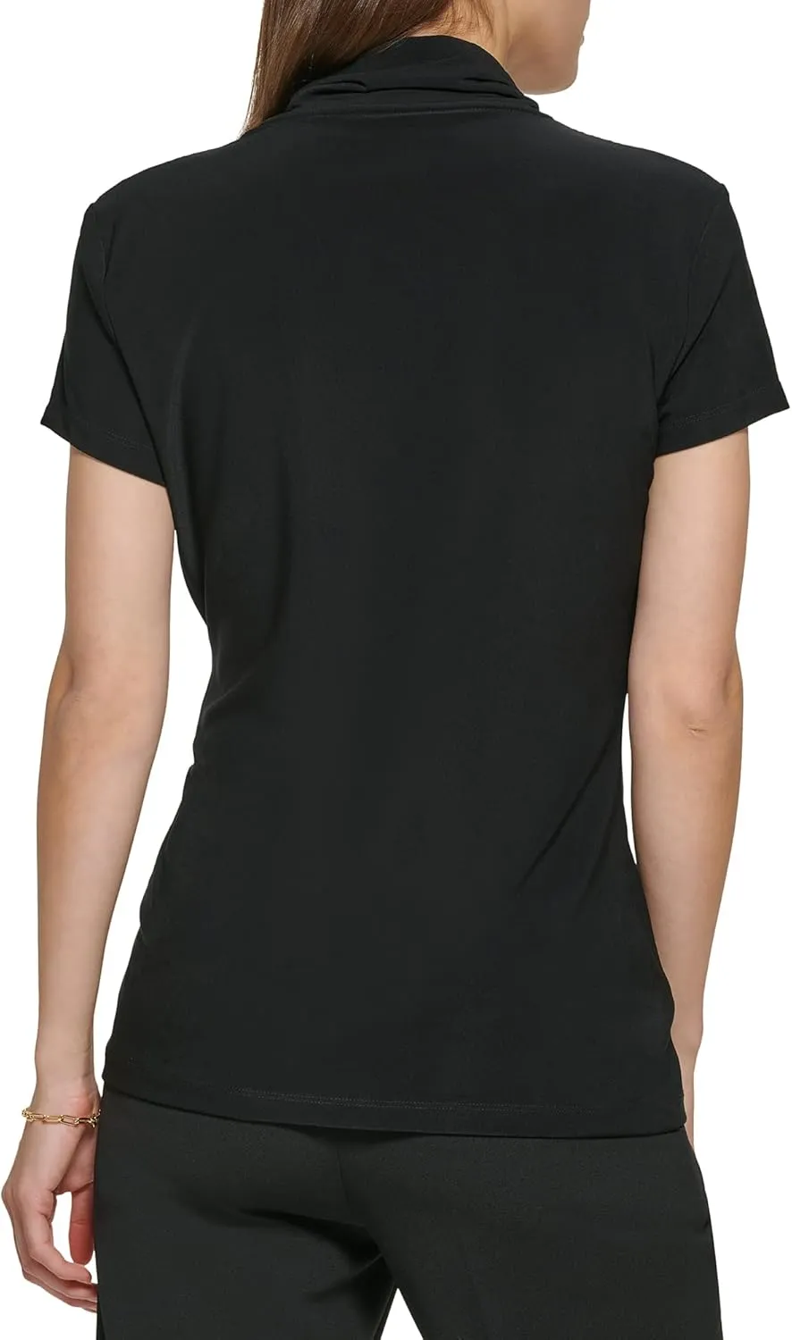DKNY Women's Short Sleeve Suit Blouse