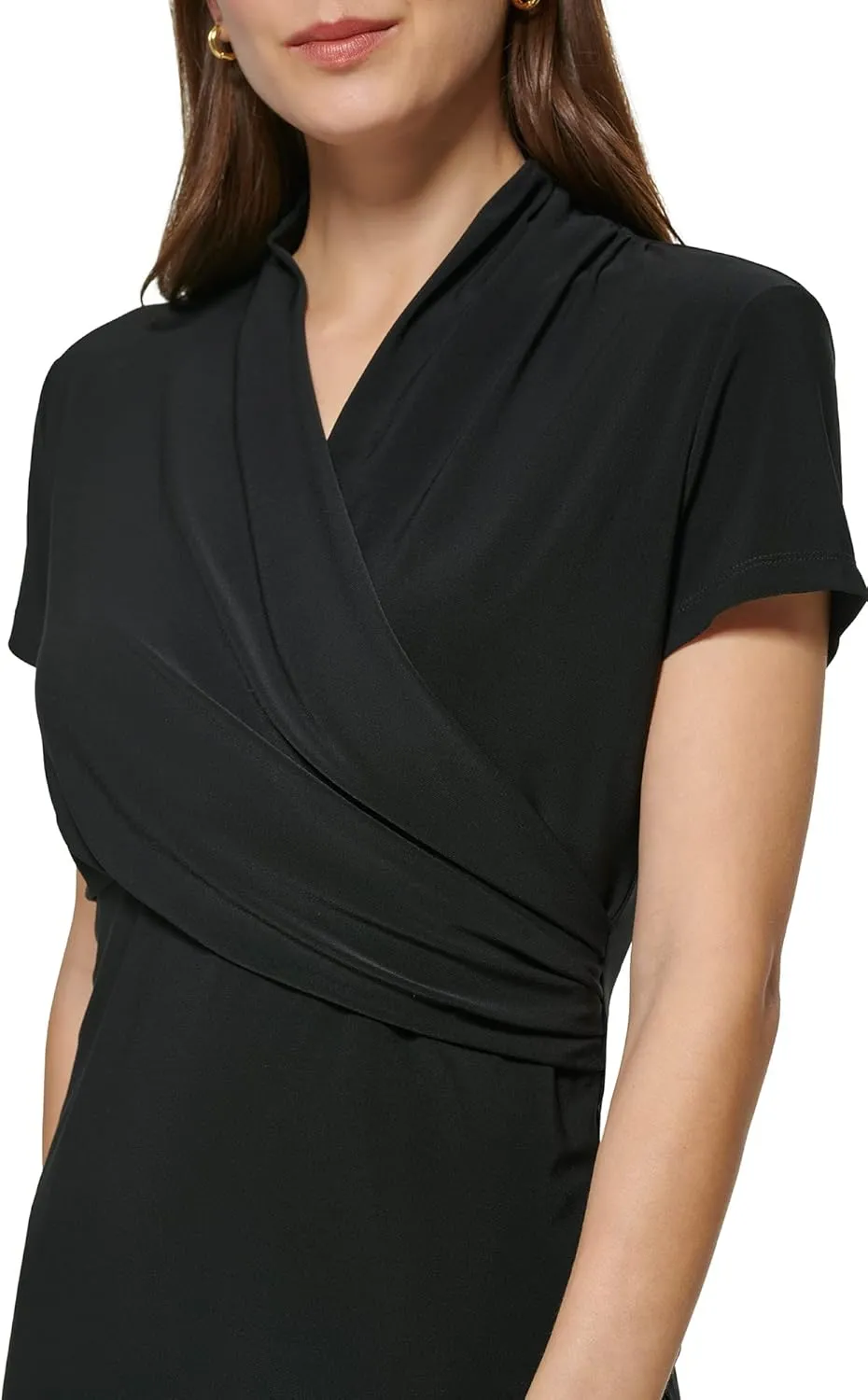 DKNY Women's Short Sleeve Suit Blouse