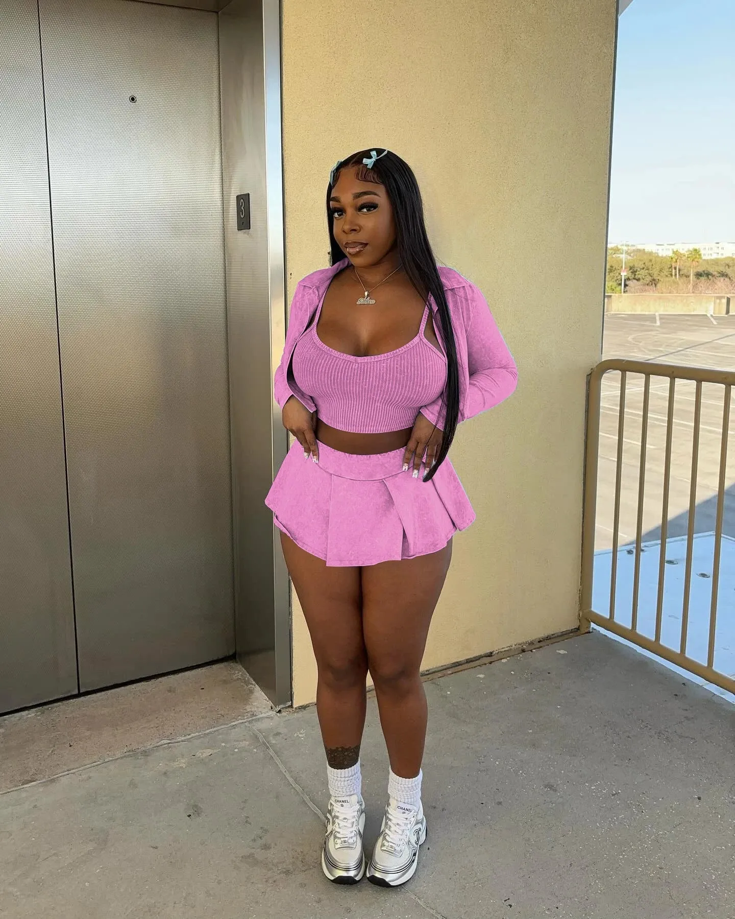 Fashion Women Washed Printed Shirt Vest and Short skirt Three-piece Set Sexy Long Sleeves Coat Casual Pleats Mini Skirt
