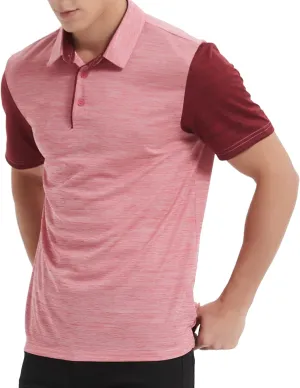 HQUEC Men's Polo Shirts Short Sleeve Quick Dry Moisture Wicking Performance Casual Work Regular-Fit Golf Shirts for Men