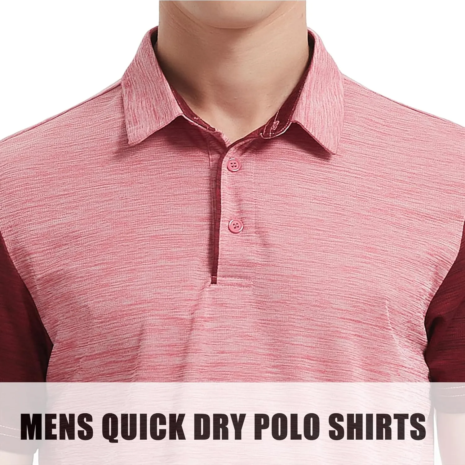 HQUEC Men's Polo Shirts Short Sleeve Quick Dry Moisture Wicking Performance Casual Work Regular-Fit Golf Shirts for Men