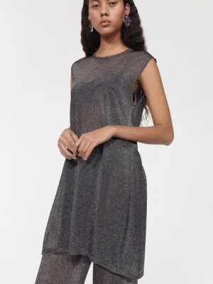 Jean Sparkle Knit Vest - Pewter
