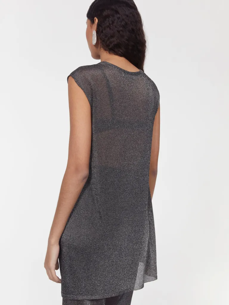 Jean Sparkle Knit Vest - Pewter