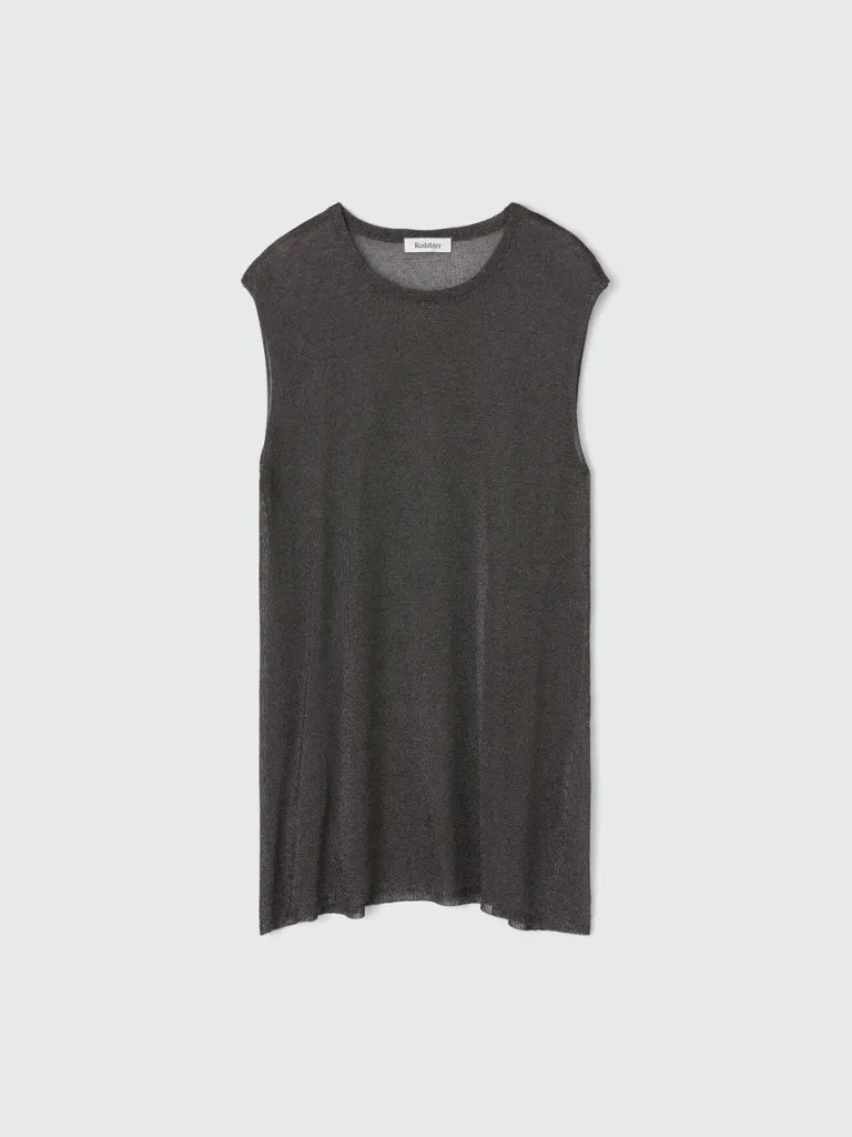 Jean Sparkle Knit Vest - Pewter