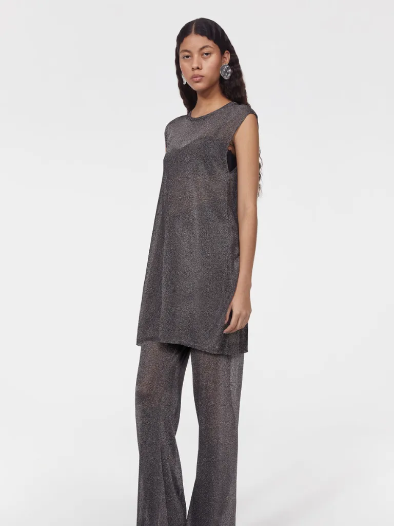 Jean Sparkle Knit Vest - Pewter