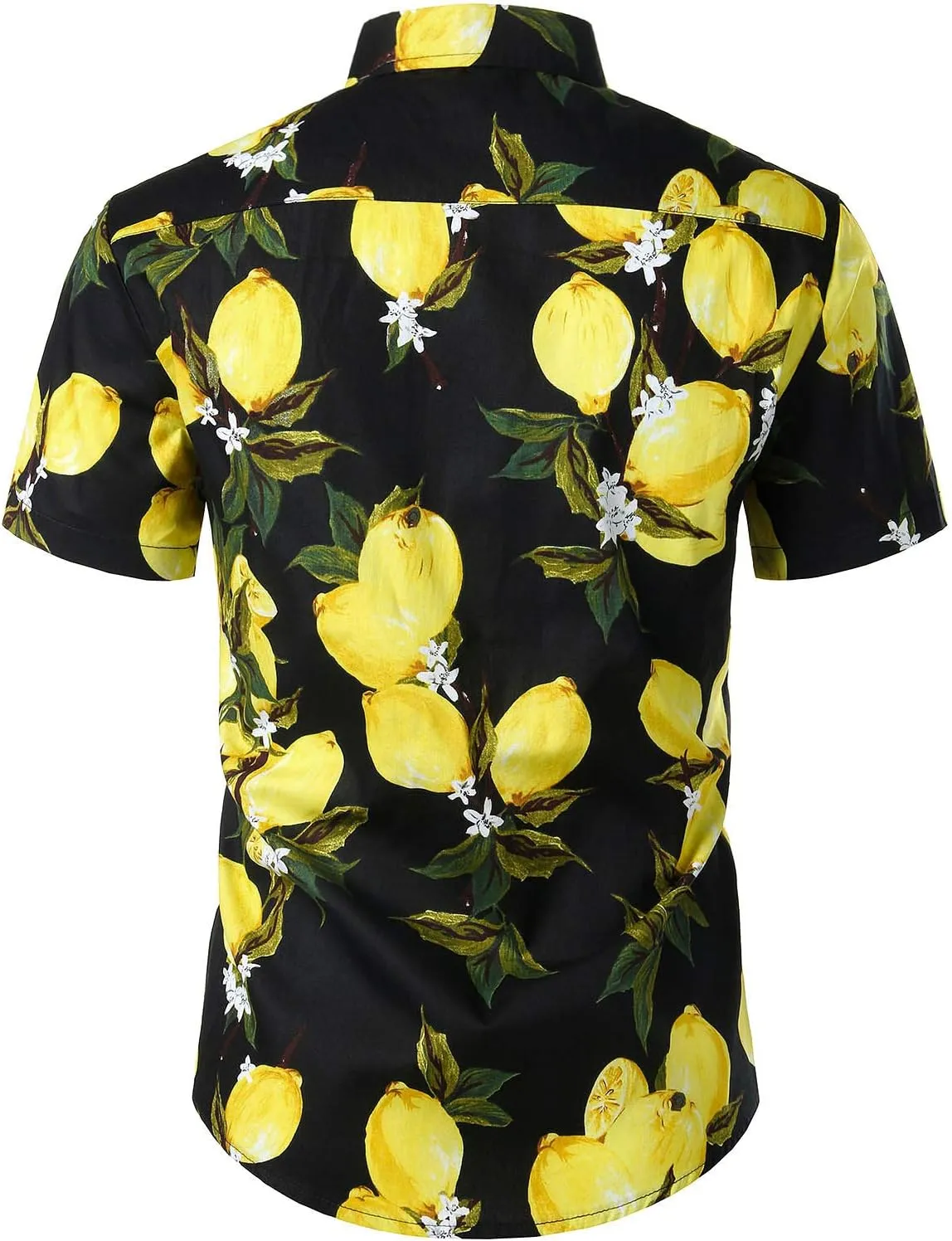 JOGAL Men's Cotton Button Down Short Sleeve Hawaiian Shirt