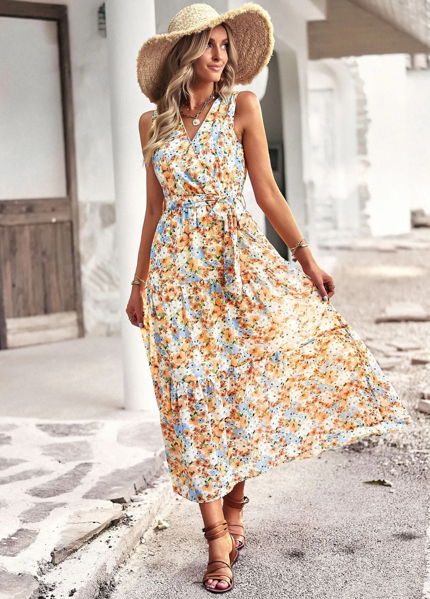 Leisure Holiday Silm Waist Vest Dress