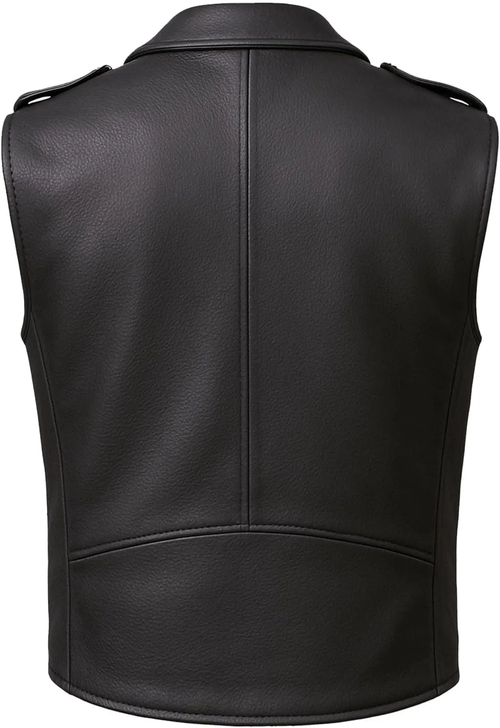 Men's Classic Cowhide Leather Motorcycle Biker Vest | Concealed Carry Gun Pockets | Vintage Cruiser Vest for Men | Stylish Club Riding Black S
