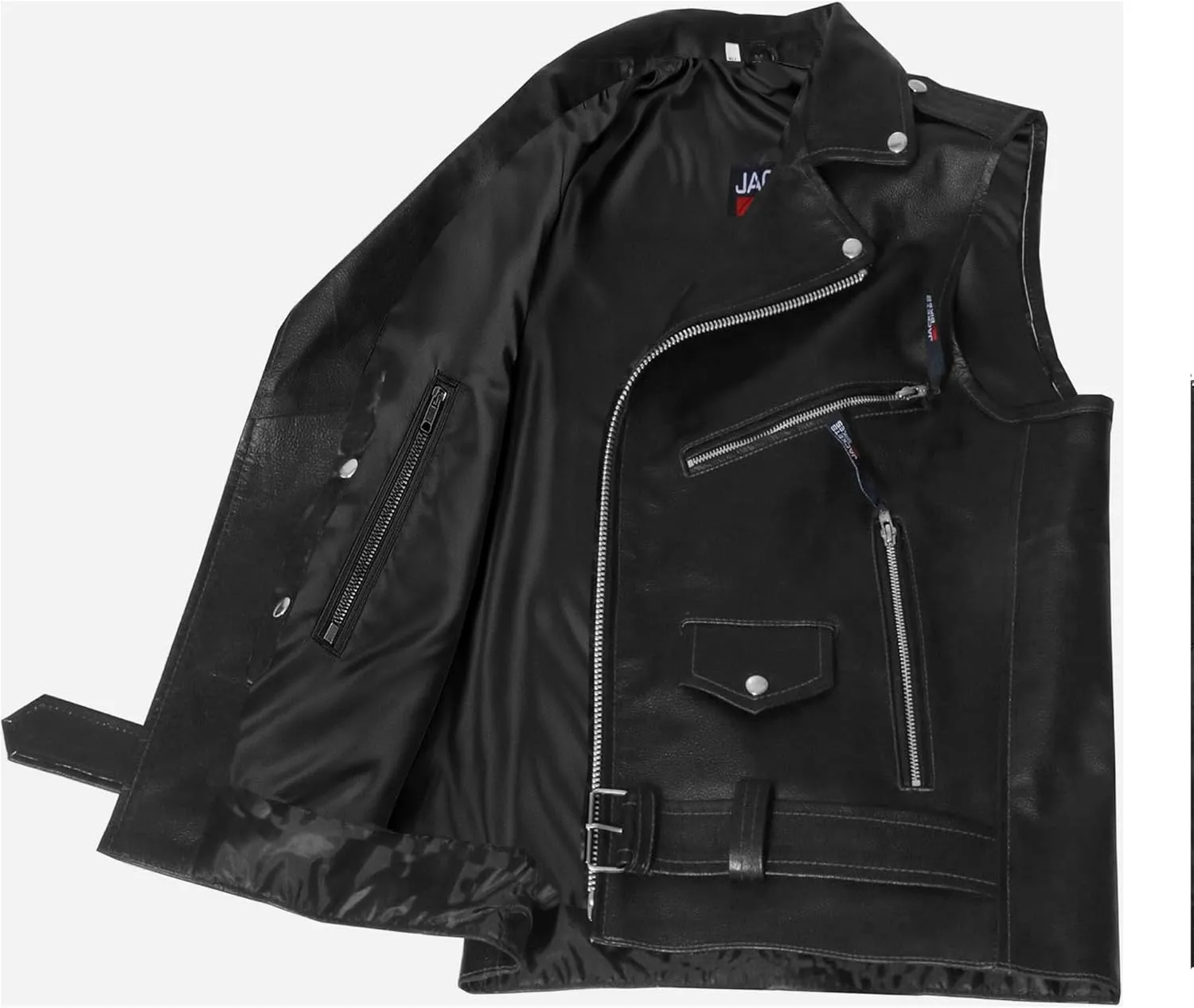 Men's Classic Cowhide Leather Motorcycle Biker Vest | Concealed Carry Gun Pockets | Vintage Cruiser Vest for Men | Stylish Club Riding Black S