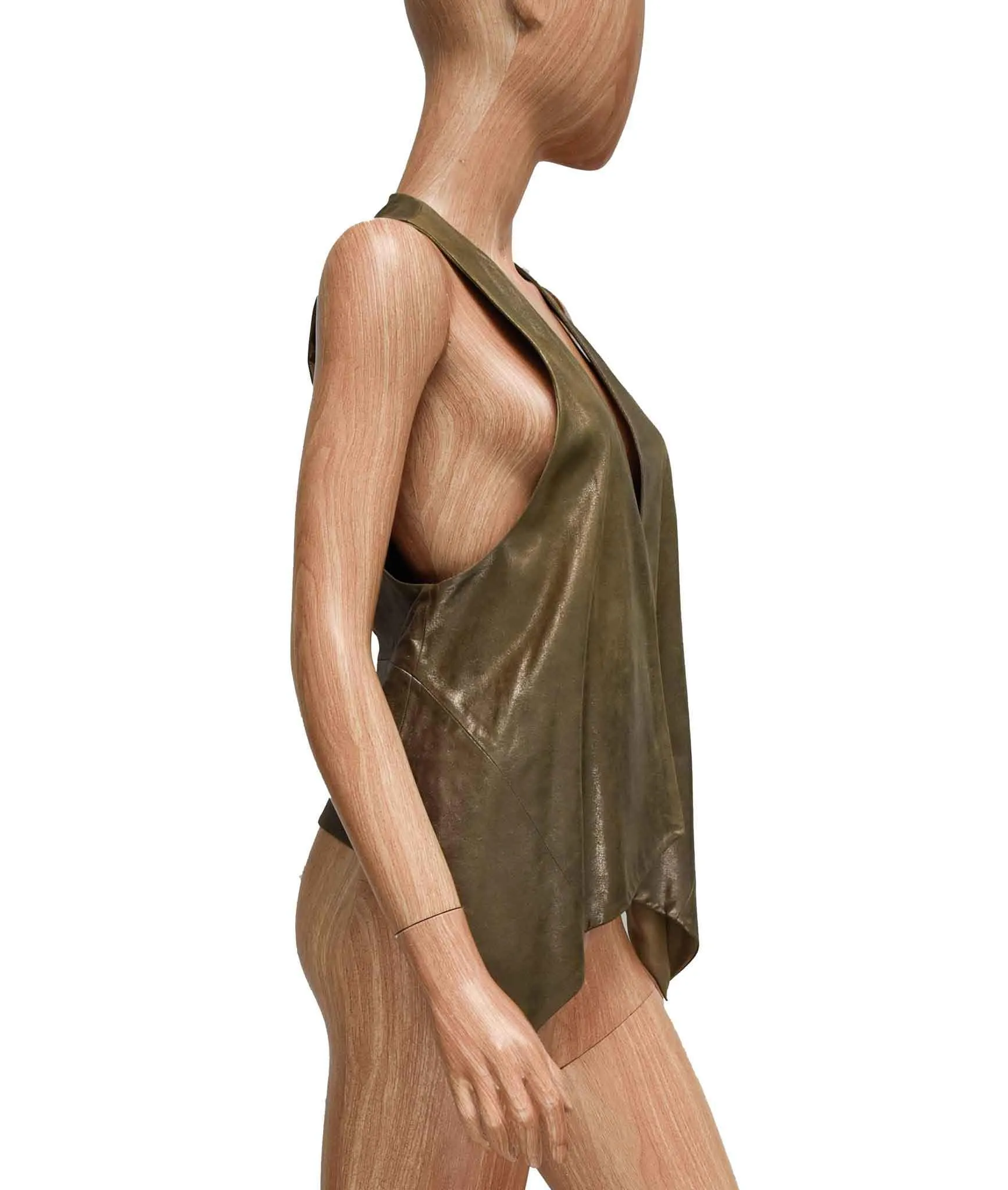 Metallic Leather Vest