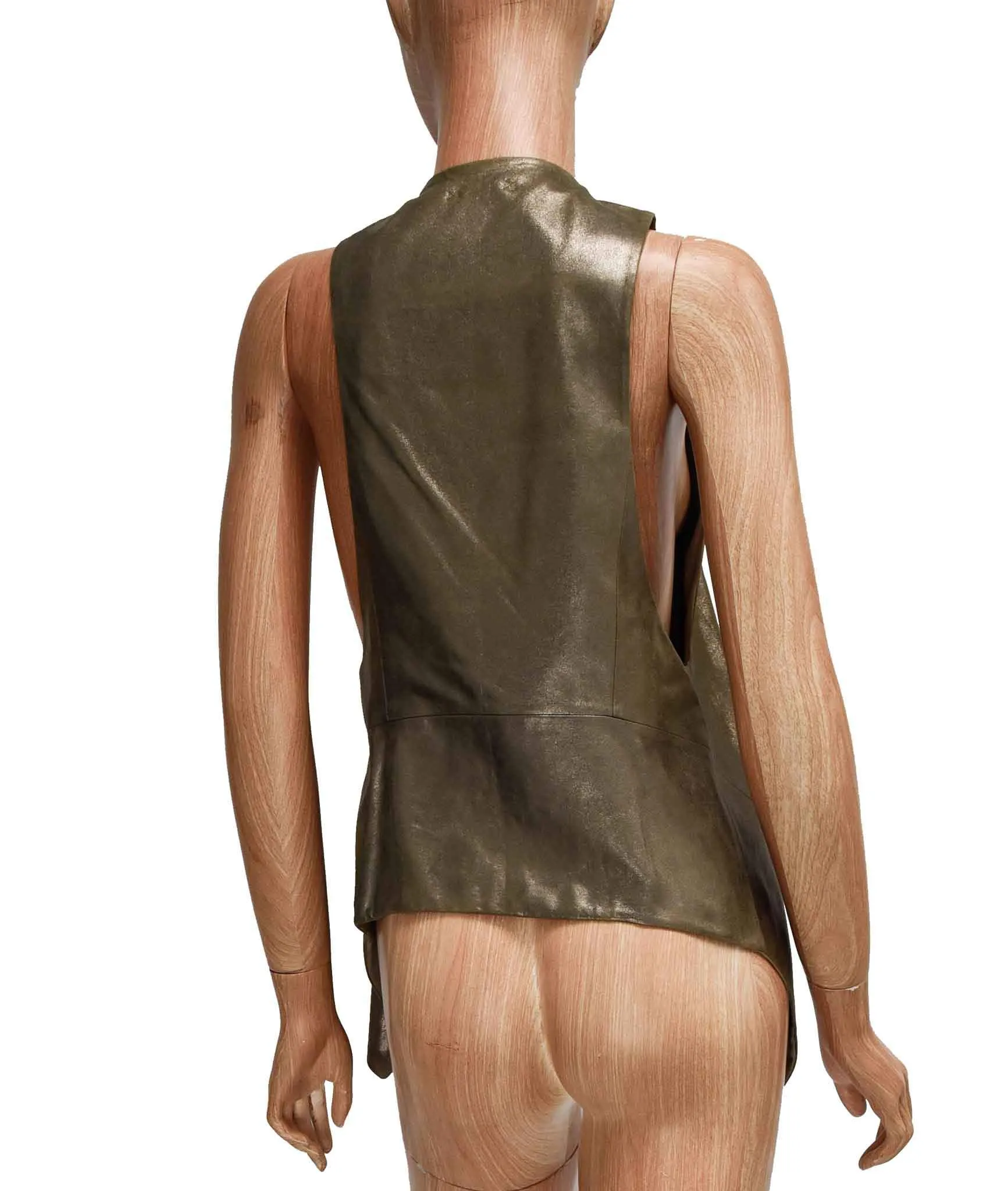 Metallic Leather Vest