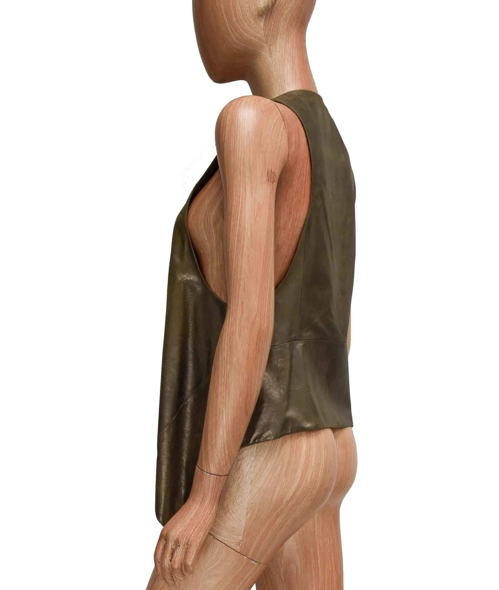 Metallic Leather Vest