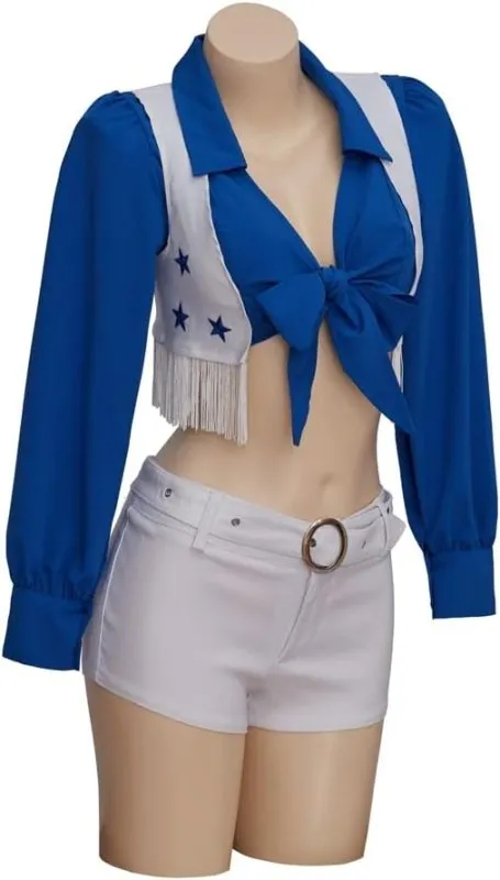 MyheroCos Women's Star Sexy Cheerleader Costume High School Girls Cheerleading Uniform Sports Team Two Piece Set