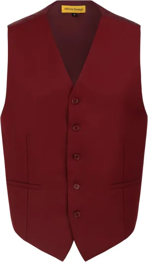 Oliver George Men's Solid Formal Business Dress Vest Waistcoat Vest for Suit or Tuxedo