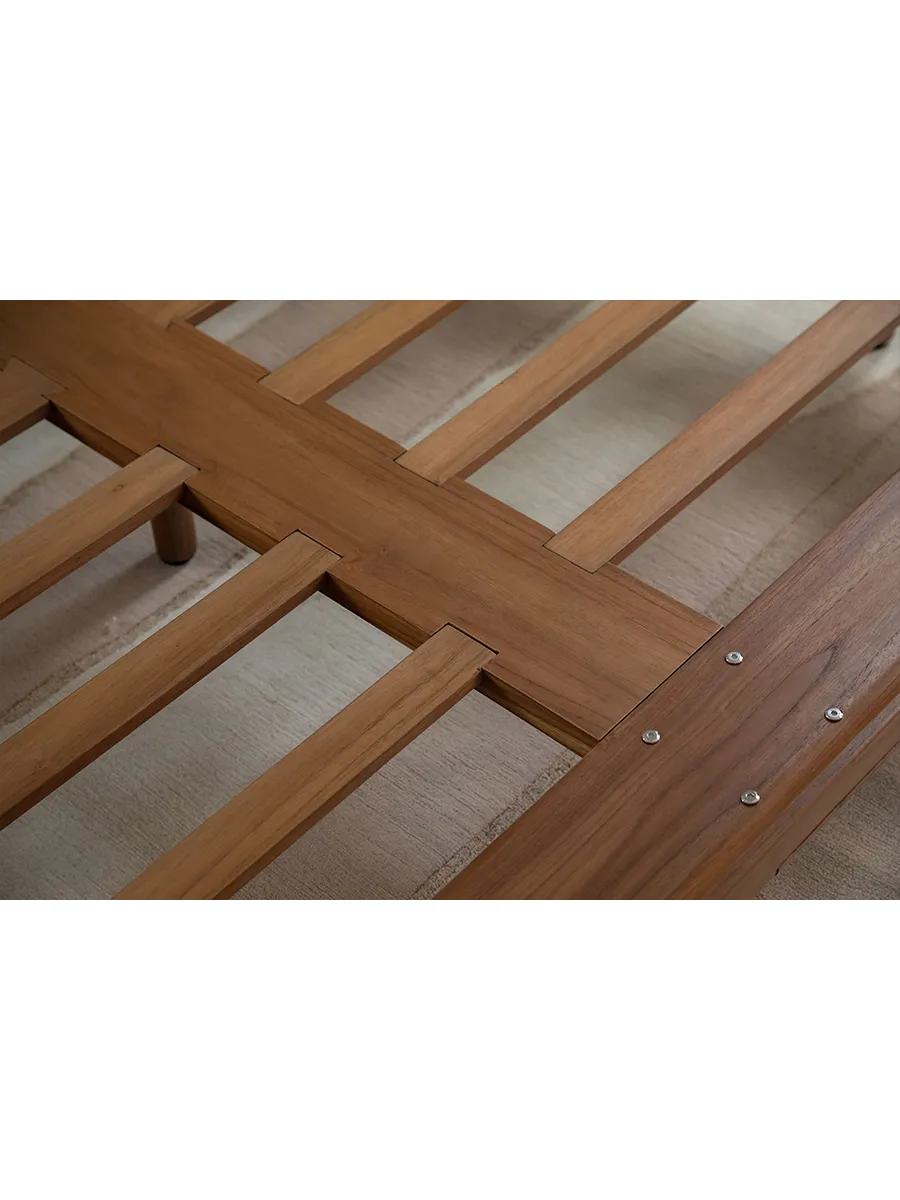 Seren Teak Linen Bed