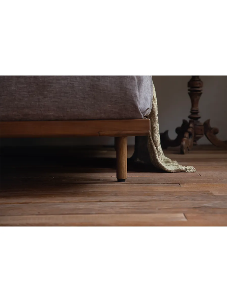 Seren Teak Linen Bed