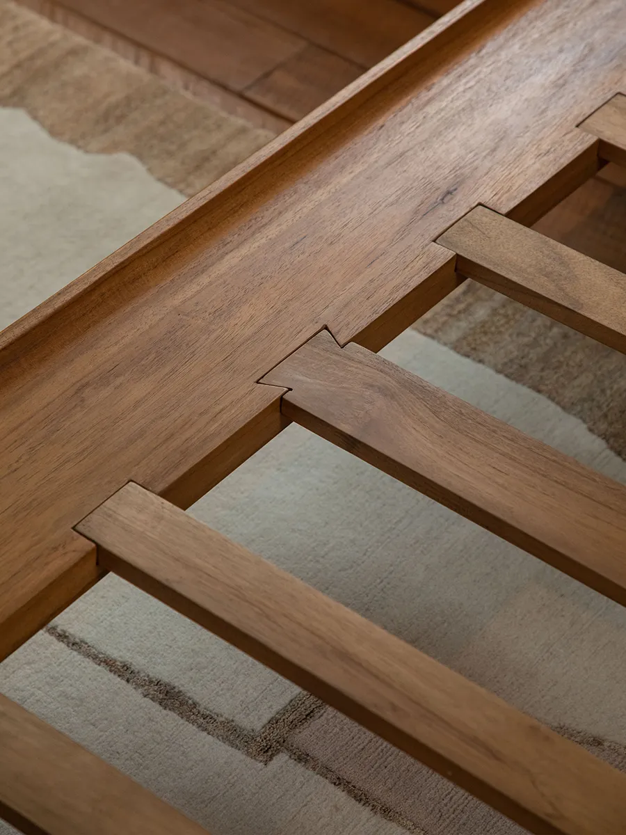 Seren Teak Linen Bed