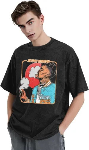 Shirt Men's Oversized Loose Fit Vintage Washed Cotton Casual T-Shirts