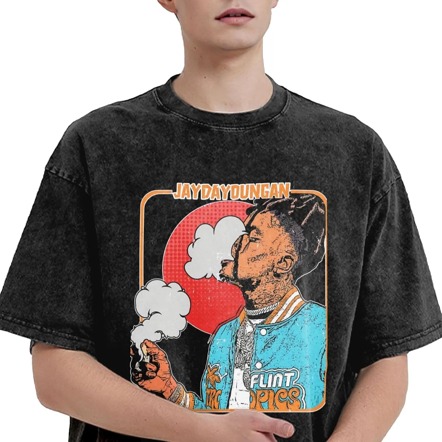 Shirt Men's Oversized Loose Fit Vintage Washed Cotton Casual T-Shirts