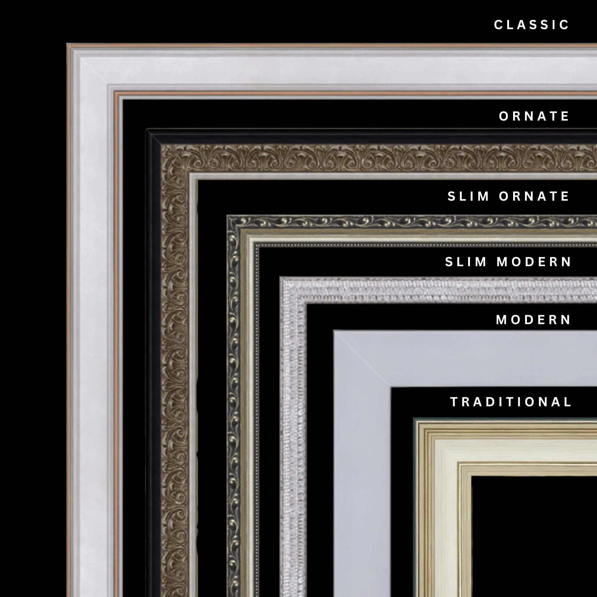 Silver 27x13 Picture Frame Ornate Traditional Classic Antique