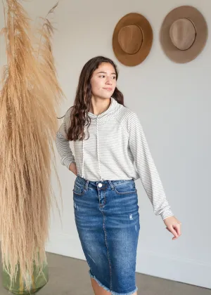Striped French Terry Raglan Sleeve Top - FINAL SALE