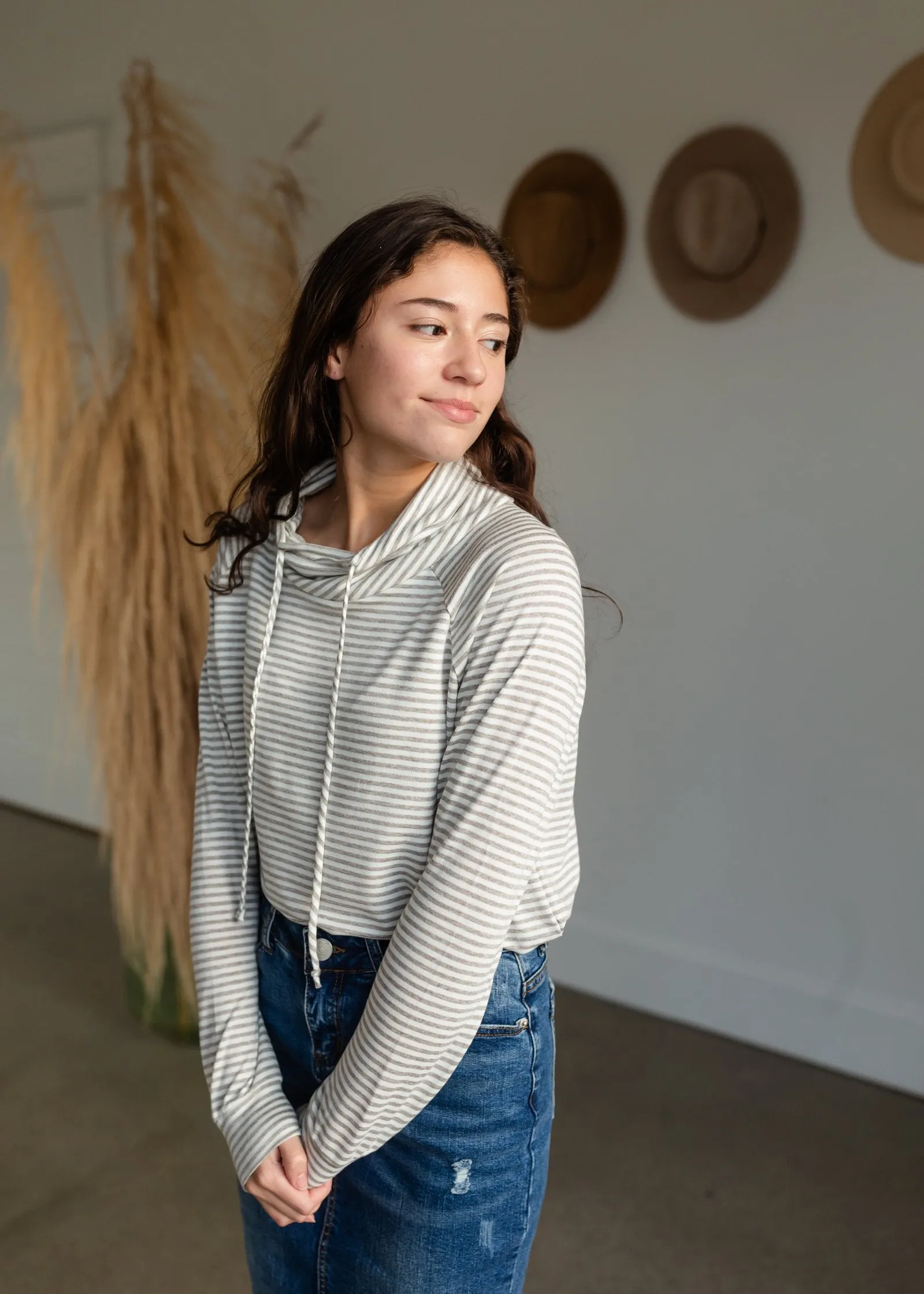 Striped French Terry Raglan Sleeve Top - FINAL SALE