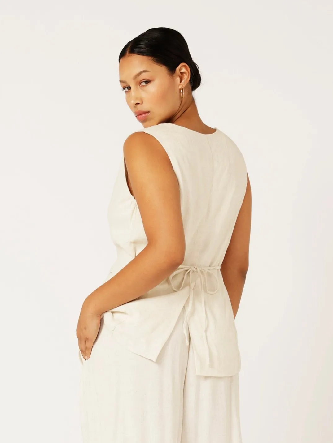 Vest (LONG) | Wheat | Linen Viscose