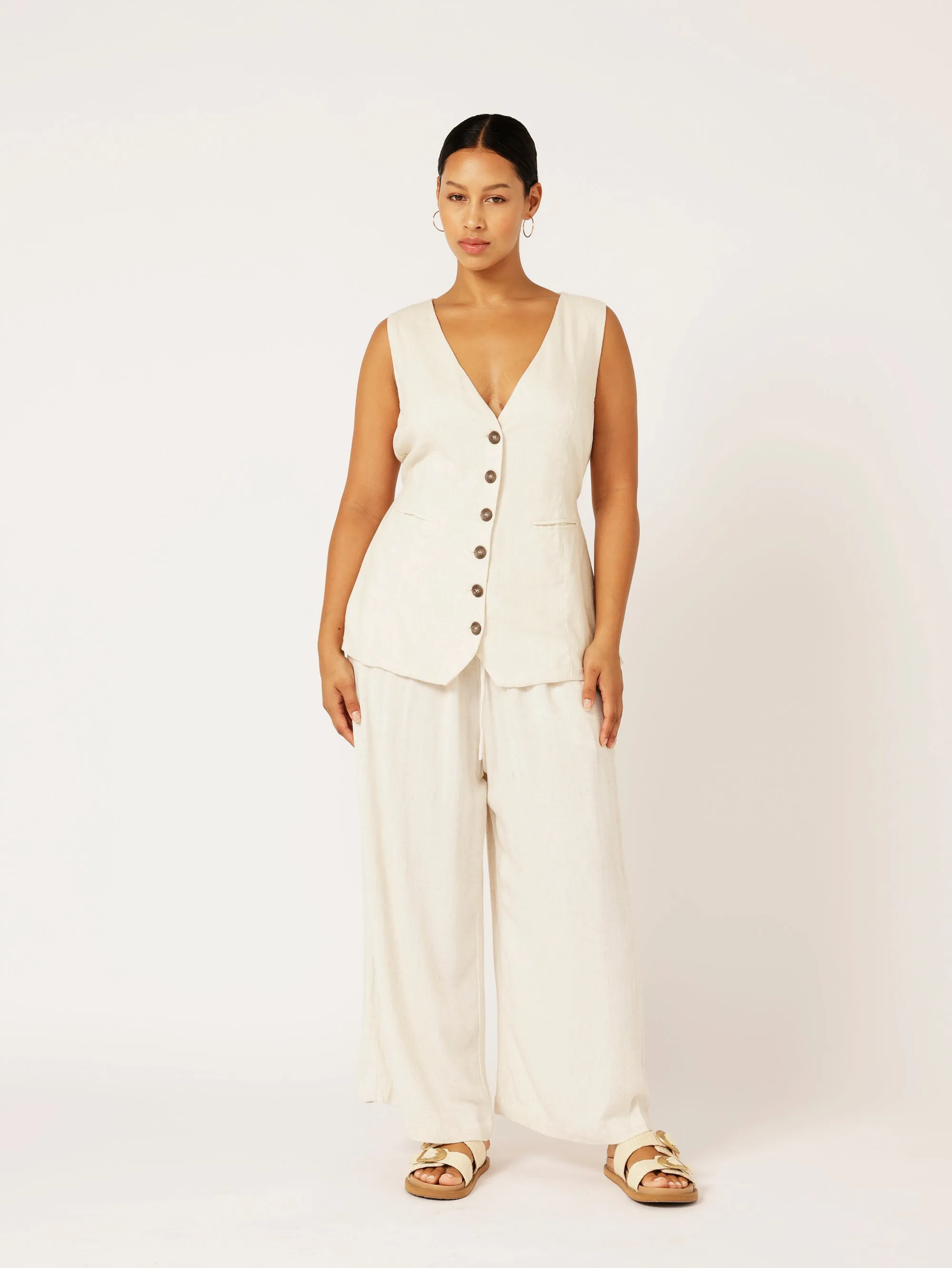 Vest (LONG) | Wheat | Linen Viscose
