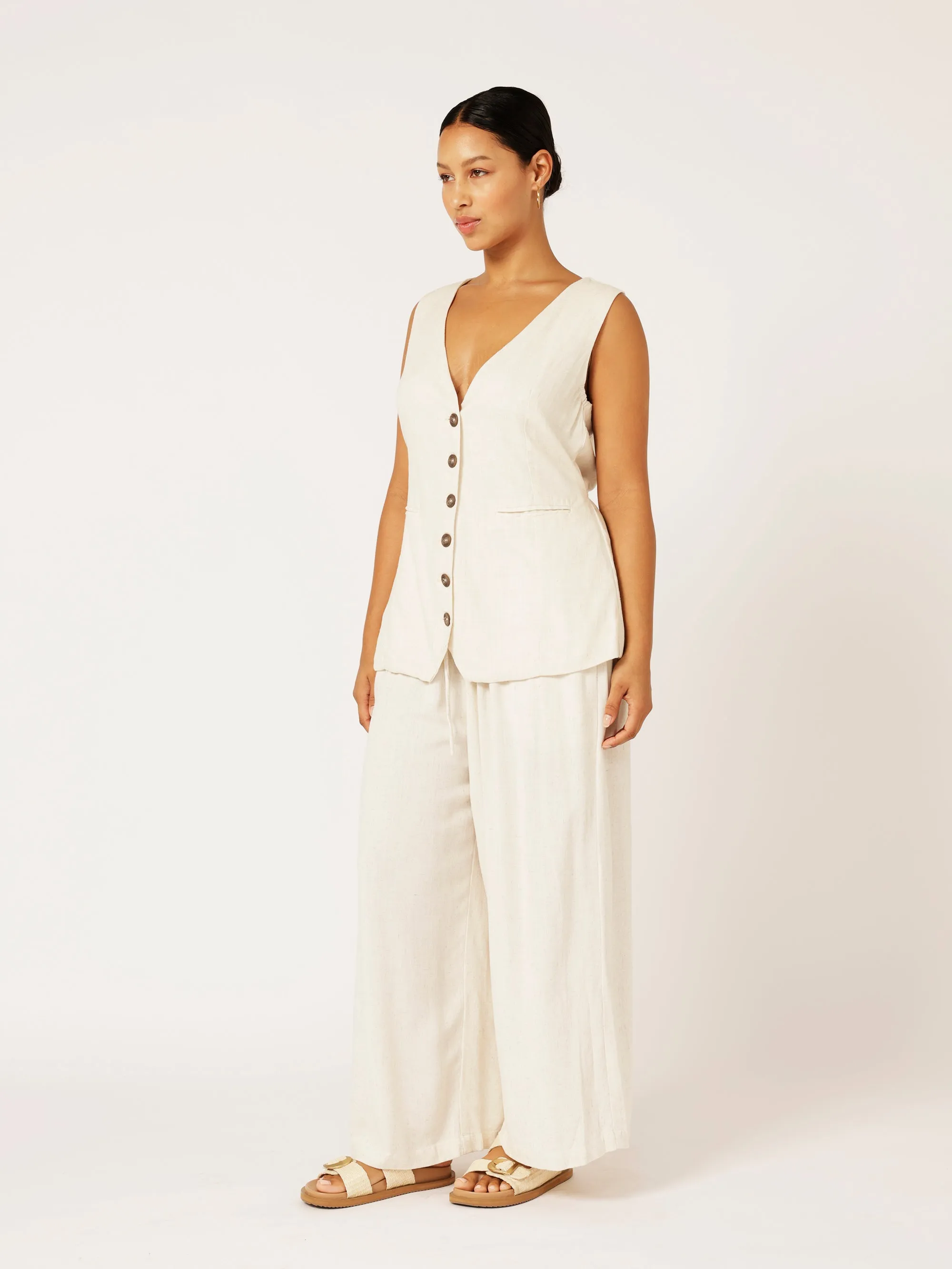 Vest (LONG) | Wheat | Linen Viscose