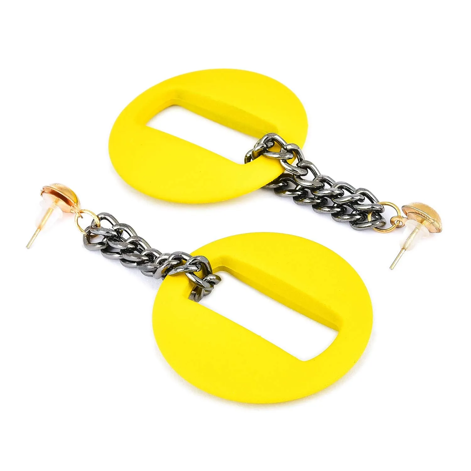 Yellow Chimes Matte Finish Soft Touch Leather, Alloy Drop Earring for Women & Girls